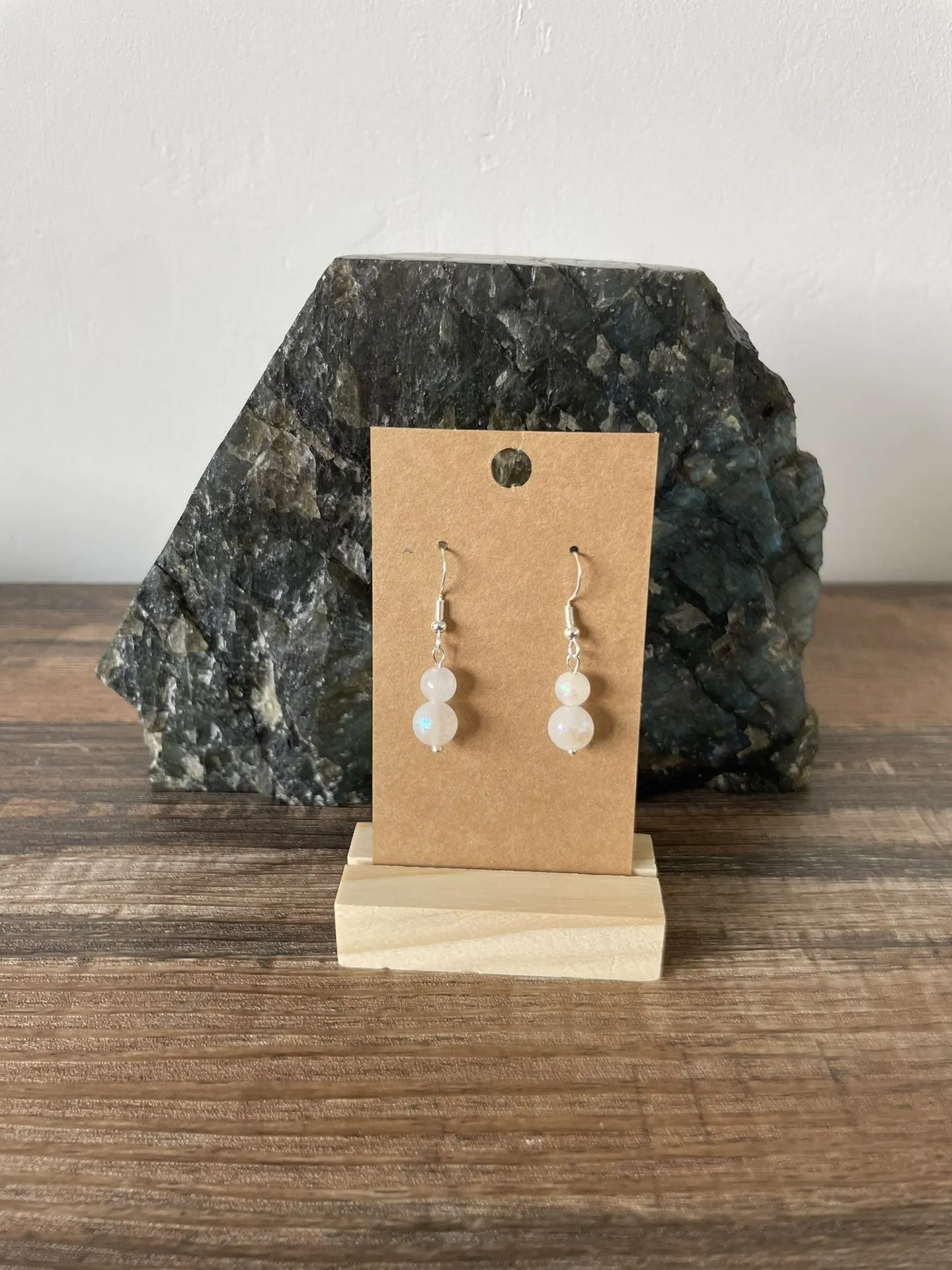 Boucles d'oreilles droites Pierre de Lune