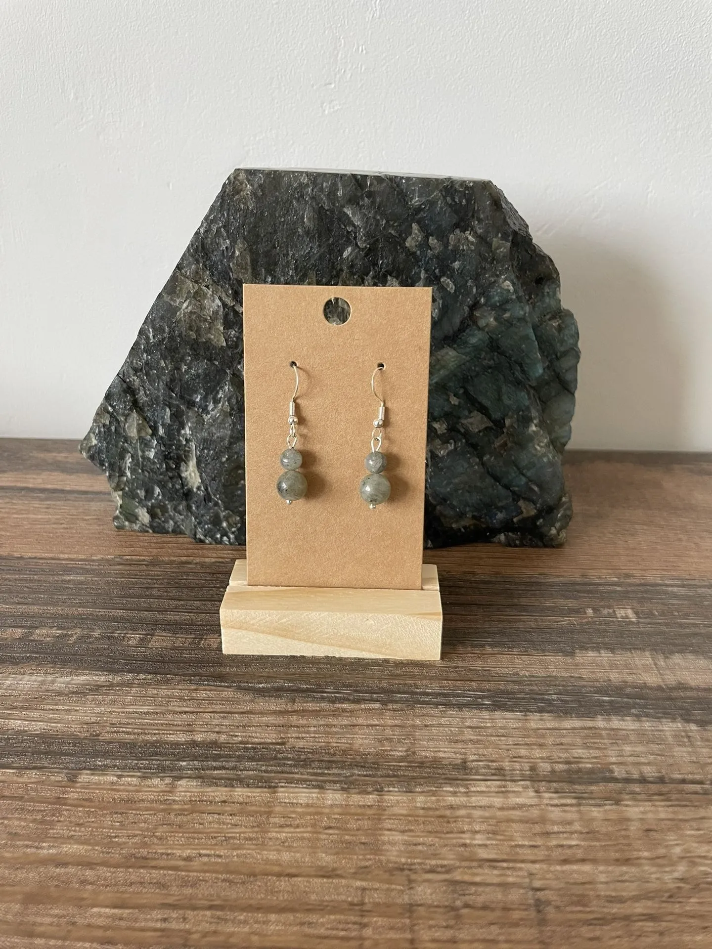 Boucles d'oreilles droites Labradorite