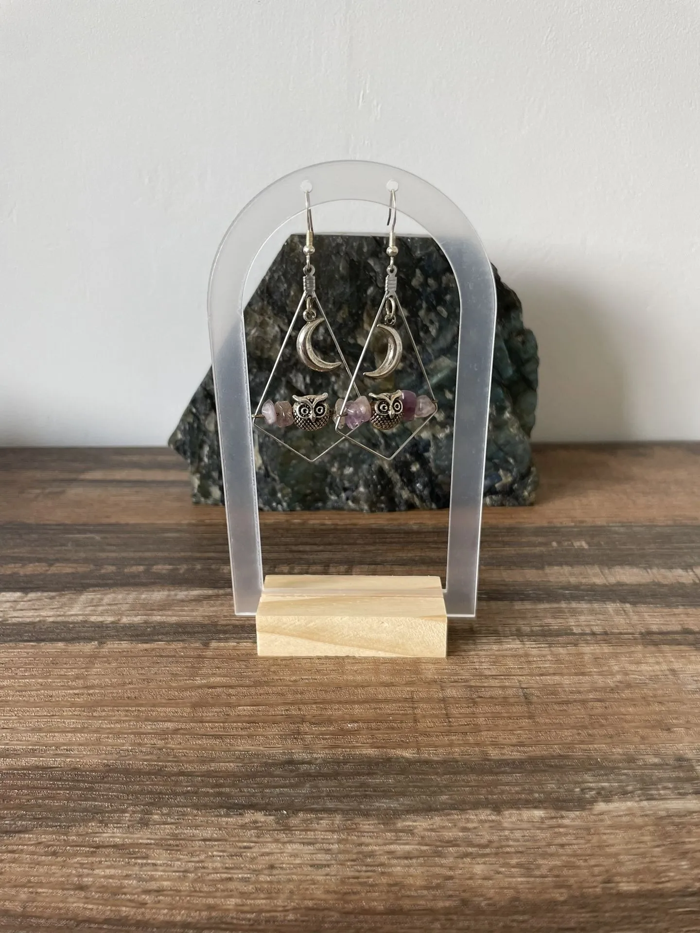 Boucles d'oreilles losanges Améthyste