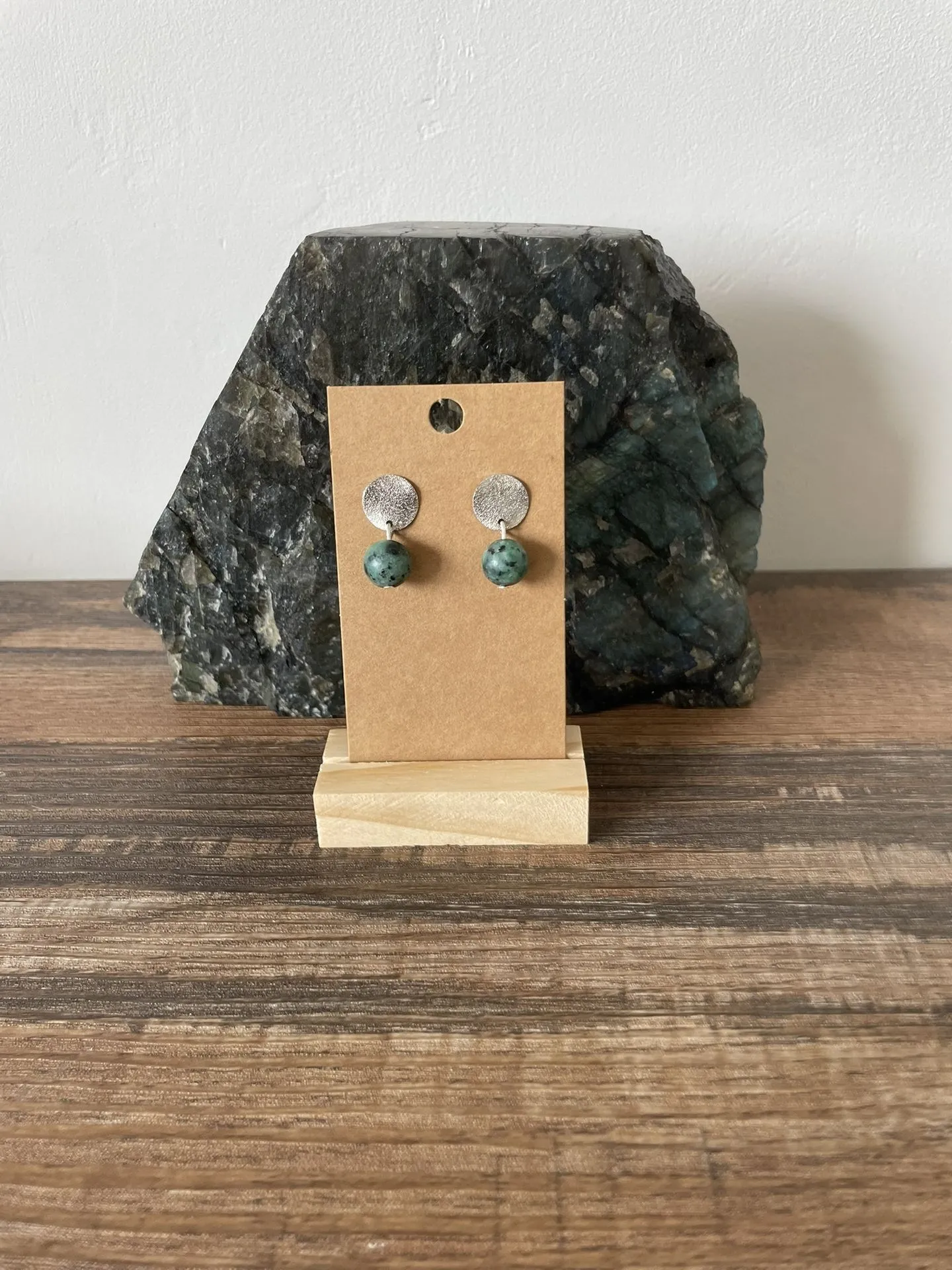 Boucles d'oreilles puces Turquoise Africaine