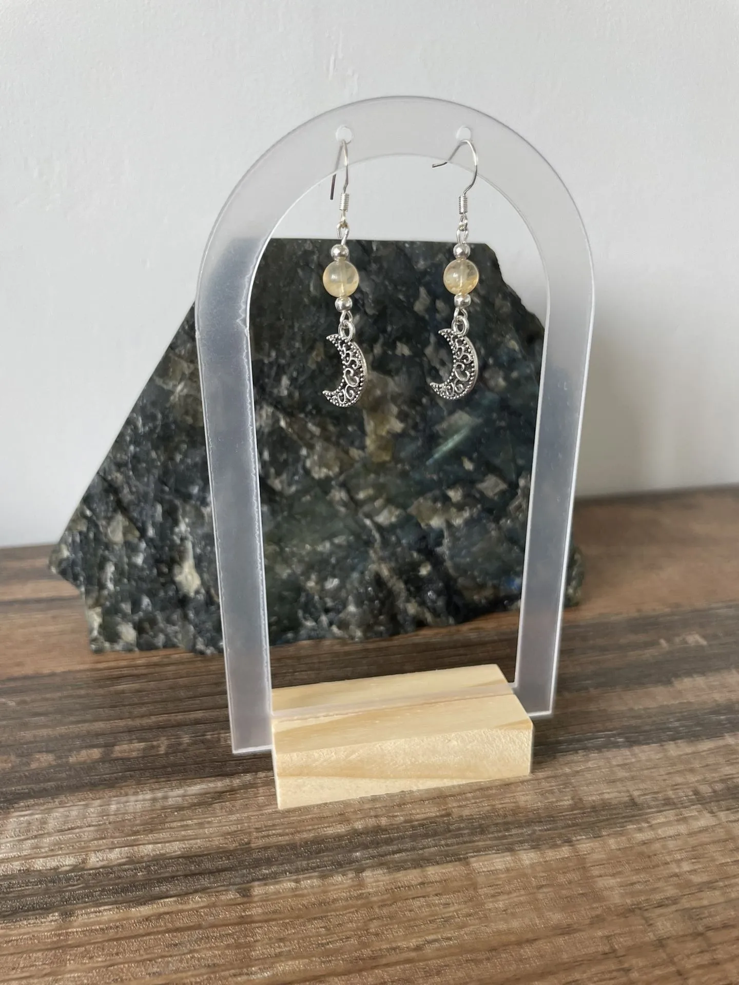 Boucles d'oreilles droites Citrine
